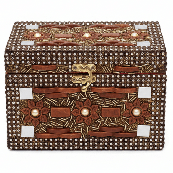 AKDC Brown and Black Wooden Jewellery Box with Classic Antique Brass Latch, Storage Organizer (7 inch) - Al Kabayel Discount CentreAKDC Brown and Black Wooden Jewellery Box with Classic Antique Brass Latch, Storage Organizer (7 inch)Organizers & AccessoriesAKDCAl Kabayel Discount Centre