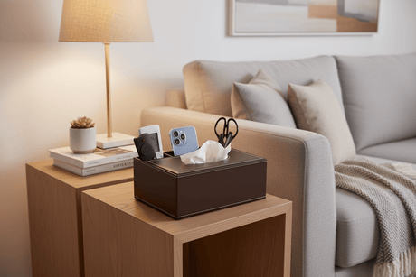 AKDC Brown PU Leather Rectangular Tissue Box with Pen Holder 25*18.5*10cm - Al Kabayel Discount CentreAKDC Brown PU Leather Rectangular Tissue Box with Pen Holder 25*18.5*10cmNapkin Holders & Tissue BoxAKDCAl Kabayel Discount Centre