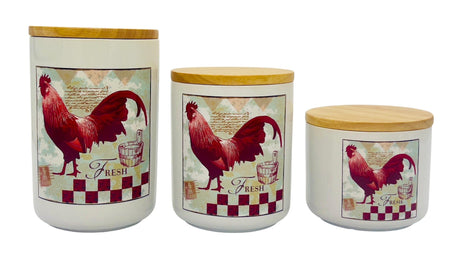 AKDC Ceramic 3pcs Canister Set 350ml+600ml+1000ml with a Wooden Lid, White, XSP612 - 13 - Al Kabayel Discount CentreAKDC Ceramic 3pcs Canister Set 350ml+600ml+1000ml with a Wooden Lid, White, XSP612 - 13Jars & Food SaversAKDCAl Kabayel Discount Centre