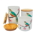 AKDC Ceramic 3pcs Canister Set 350ml+600ml+1000ml with a Wooden Lid, White - Al Kabayel Discount CentreAKDC Ceramic 3pcs Canister Set 350ml+600ml+1000ml with a Wooden Lid, WhiteJars & Food SaversAKDCAl Kabayel Discount Centre