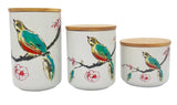 AKDC Ceramic 3pcs Canister Set 350ml+600ml+1000ml with a Wooden Lid, White - Al Kabayel Discount CentreAKDC Ceramic 3pcs Canister Set 350ml+600ml+1000ml with a Wooden Lid, WhiteJars & Food SaversAKDCAl Kabayel Discount Centre