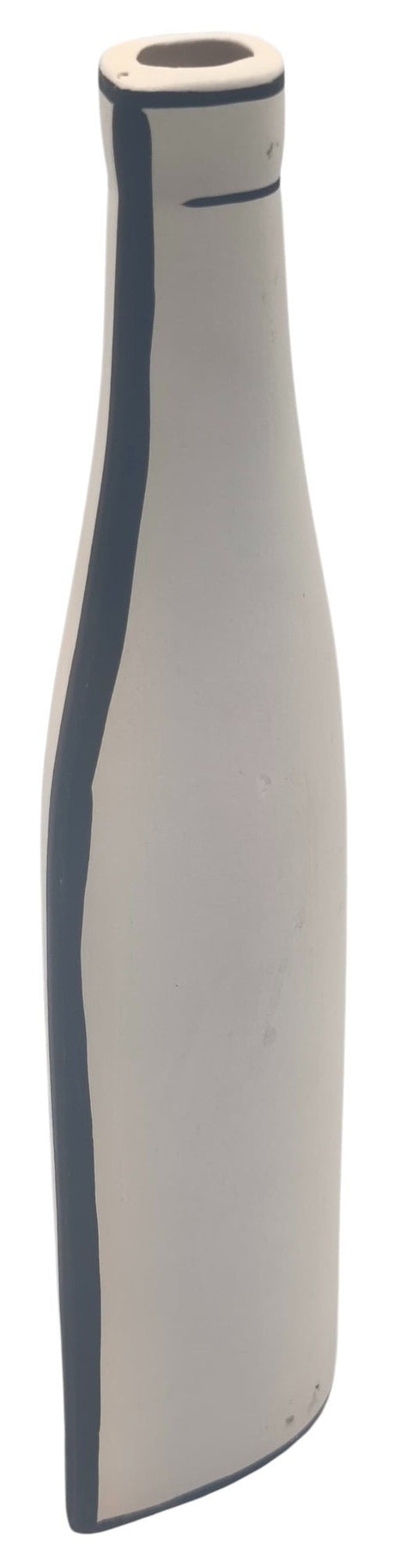 AKDC Ceramic Bottle Shaped Flower Vase 4.5cm*8.5mc*26cm, White an Blue Border - Al Kabayel Discount CentreAKDC Ceramic Bottle Shaped Flower Vase 4.5cm*8.5mc*26cm, White an Blue BorderFlower/Plant PotsAKDCAl Kabayel Discount Centre