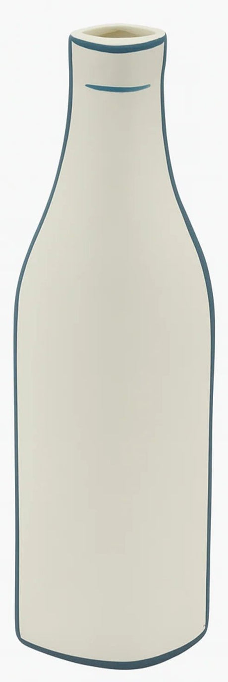 AKDC Ceramic Bottle Shaped Flower Vase 4.5cm*8.5mc*26cm, White an Blue Border - Al Kabayel Discount CentreAKDC Ceramic Bottle Shaped Flower Vase 4.5cm*8.5mc*26cm, White an Blue BorderFlower/Plant PotsAKDCAl Kabayel Discount Centre