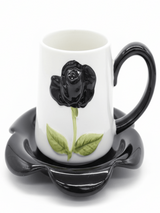 AKDC Ceramic Cup and Saucer Set – Black with White Flower Pattern, 380 ml Coffee & Tea Cup - Al Kabayel Discount CentreAKDC Ceramic Cup and Saucer Set – Black with White Flower Pattern, 380 ml Coffee & Tea CupTea CupsAKDCAl Kabayel Discount Centre