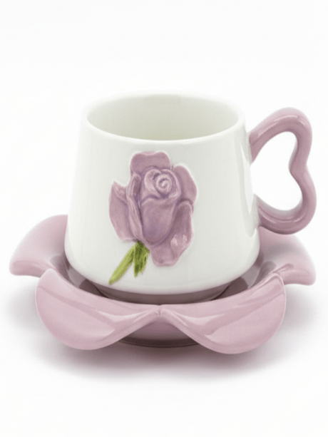 AKDC Ceramic Cup and Saucer Set – Purple with White Flower Pattern, 350 ml Coffee & Tea Cup - Al Kabayel Discount CentreAKDC Ceramic Cup and Saucer Set – Purple with White Flower Pattern, 350 ml Coffee & Tea CupTea CupsAKDCAl Kabayel Discount Centre