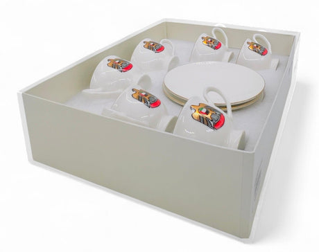 AKDC Ceramic Cup and Sacucer 6pcs with UAE Logo 100ml, White - Al Kabayel Discount CentreAKDC Ceramic Cup and Sacucer 6pcs with UAE Logo 100ml, WhiteTea SetsAKDCAl Kabayel Discount Centre