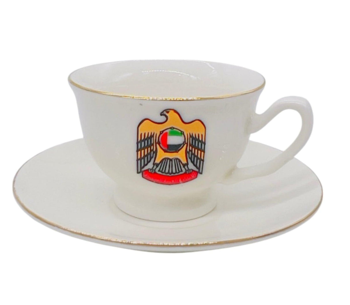 AKDC Ceramic Cup and Sacucer 6pcs with UAE Logo 100ml, White - Al Kabayel Discount CentreAKDC Ceramic Cup and Sacucer 6pcs with UAE Logo 100ml, WhiteTea SetsAKDCAl Kabayel Discount Centre