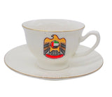 AKDC Ceramic Cup and Sacucer 6pcs with UAE Logo 100ml, White - Al Kabayel Discount CentreAKDC Ceramic Cup and Sacucer 6pcs with UAE Logo 100ml, WhiteTea SetsAKDCAl Kabayel Discount Centre