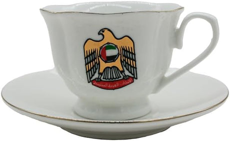 AKDC Ceramic Cup and Saucer 12pcs Set Tea UAE Logo 6xCups (70ML) With 6xSaucers - Al Kabayel Discount CentreAKDC Ceramic Cup and Saucer 12pcs Set Tea UAE Logo 6xCups (70ML) With 6xSaucersTea CupsAKDCAl Kabayel Discount Centre