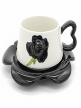AKDC Ceramic Cup and Saucer Set – Black with White Flower Pattern, 350 ml Coffee & Tea Cup - Al Kabayel Discount CentreAKDC Ceramic Cup and Saucer Set – Black with White Flower Pattern, 350 ml Coffee & Tea CupTea CupsAKDCAl Kabayel Discount Centre