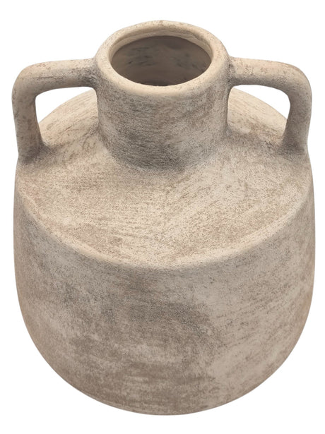 AKDC Ceramic Flower Vase 14cm*17cm, Vintage or Artisanal Touch to Home Decor, Beige - Al Kabayel Discount CentreAKDC Ceramic Flower Vase 14cm*17cm, Vintage or Artisanal Touch to Home Decor, BeigeFlower/Plant PotsAKDCAl Kabayel Discount Centre