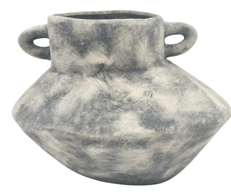 AKDC Ceramic Flower Vase 21cm*16cm*17cm, Tabletop Centerpiece, Distressed Grey - Al Kabayel Discount CentreAKDC Ceramic Flower Vase 21cm*16cm*17cm, Tabletop Centerpiece, Distressed GreyFlower/Plant PotsAKDCAl Kabayel Discount Centre