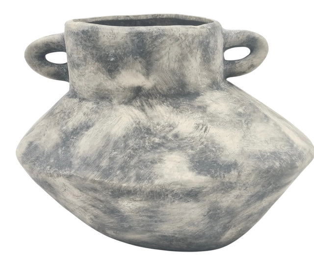 AKDC Ceramic Flower Vase 21cm*16cm*17cm, Tabletop Centerpiece, Distressed Grey - Al Kabayel Discount CentreAKDC Ceramic Flower Vase 21cm*16cm*17cm, Tabletop Centerpiece, Distressed GreyFlower/Plant PotsAKDCAl Kabayel Discount Centre