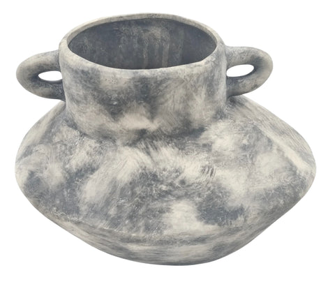AKDC Ceramic Flower Vase 21cm*16cm*17cm, Tabletop Centerpiece, Distressed Grey - Al Kabayel Discount CentreAKDC Ceramic Flower Vase 21cm*16cm*17cm, Tabletop Centerpiece, Distressed GreyFlower/Plant PotsAKDCAl Kabayel Discount Centre