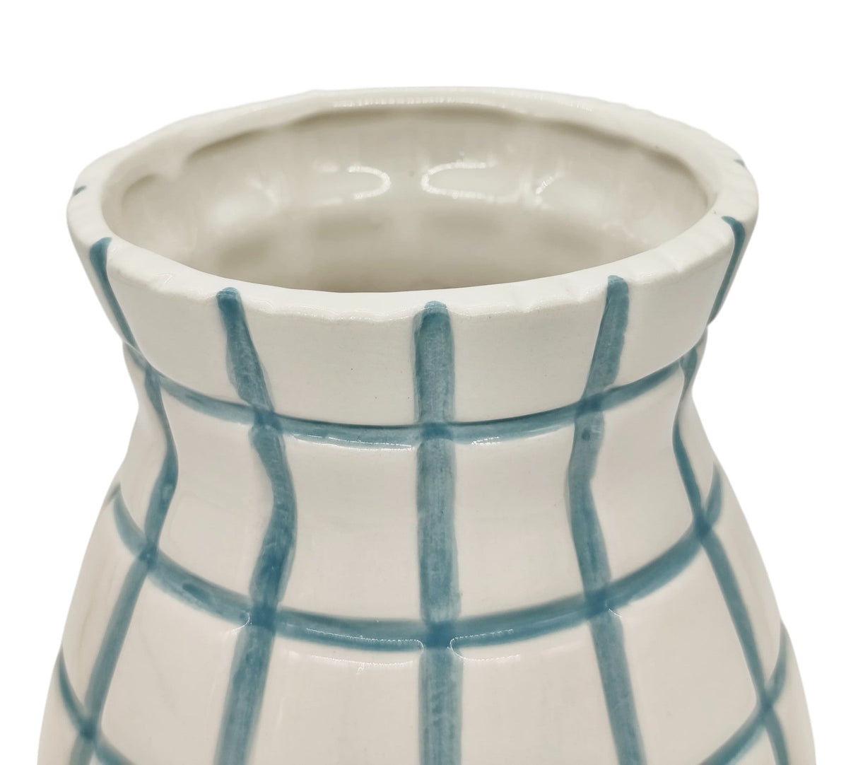 AKDC Ceramic Flower Vase 25cm*12cm, Off White & Teal - Al Kabayel Discount CentreAKDC Ceramic Flower Vase 25cm*12cm, Off White & TealHome Décor AccentsAKDCAl Kabayel Discount Centre