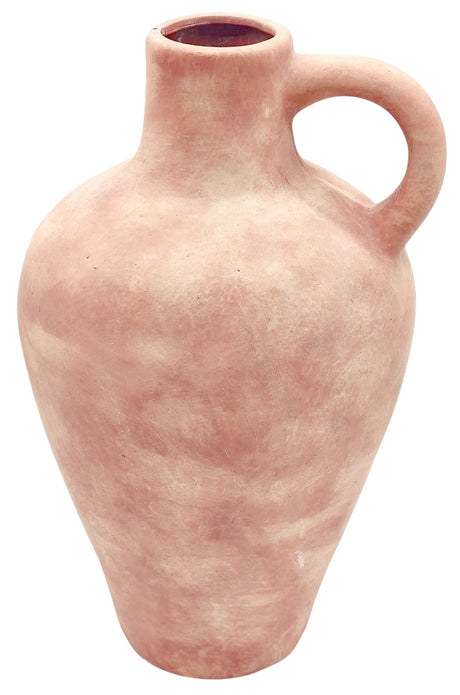 AKDC Ceramic Flower Vase 6cm*16cm*29cm, Single Handle - Amphora - Like Shape, Muted Pink - Al Kabayel Discount CentreAKDC Ceramic Flower Vase 6cm*16cm*29cm, Single Handle - Amphora - Like Shape, Muted PinkFlower/Plant PotsAKDCAl Kabayel Discount Centre