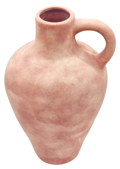 AKDC Ceramic Flower Vase 6cm*16cm*29cm, Single Handle - Amphora - Like Shape, Muted Pink - Al Kabayel Discount CentreAKDC Ceramic Flower Vase 6cm*16cm*29cm, Single Handle - Amphora - Like Shape, Muted PinkFlower/Plant PotsAKDCAl Kabayel Discount Centre