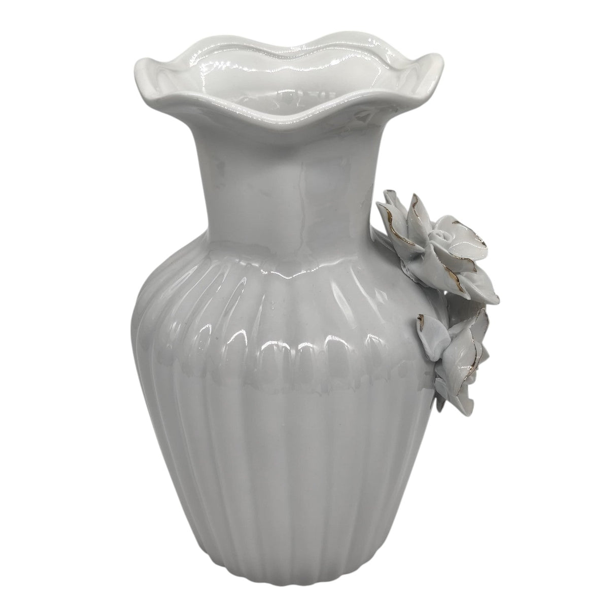 AKDC Ceramic Flower Vase for Home Decor Table Centerpieces, Flower Design Decorative Flowers Vase - 23cmX12cm - White - Al Kabayel Discount CentreAKDC Ceramic Flower Vase for Home Decor Table Centerpieces, Flower Design Decorative Flowers Vase - 23cmX12cm - WhiteHome Décor AccentsAKDCAl Kabayel Discount Centre
