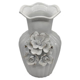 AKDC Ceramic Flower Vase for Home Decor Table Centerpieces, Flower Design Decorative Flowers Vase - 23cmX12cm - White - Al Kabayel Discount CentreAKDC Ceramic Flower Vase for Home Decor Table Centerpieces, Flower Design Decorative Flowers Vase - 23cmX12cm - WhiteHome Décor AccentsAKDCAl Kabayel Discount Centre