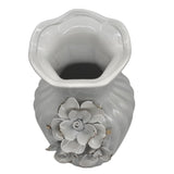 AKDC Ceramic Flower Vase for Home Decor Table Centerpieces, Flower Design Decorative Flowers Vase - 23cmX12cm - White - Al Kabayel Discount CentreAKDC Ceramic Flower Vase for Home Decor Table Centerpieces, Flower Design Decorative Flowers Vase - 23cmX12cm - WhiteHome Décor AccentsAKDCAl Kabayel Discount Centre