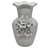 AKDC Ceramic Flower Vase for Home Decor Table Centerpieces, Flower Design Decorative Flowers Vase - 23cmX12cm - White - Al Kabayel Discount CentreAKDC Ceramic Flower Vase for Home Decor Table Centerpieces, Flower Design Decorative Flowers Vase - 23cmX12cm - WhiteHome Décor AccentsAKDCAl Kabayel Discount Centre