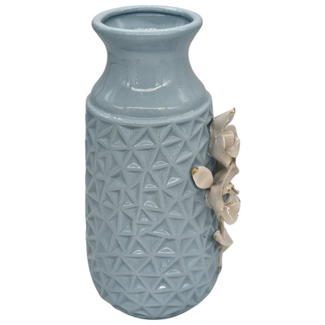 AKDC Ceramic Flower Vase for Home Decor Table Centerpieces, Flower Design Decorative Flowers Vase - 24cmX8cm - Cyan - Al Kabayel Discount CentreAKDC Ceramic Flower Vase for Home Decor Table Centerpieces, Flower Design Decorative Flowers Vase - 24cmX8cm - CyanHome Décor AccentsAKDCAl Kabayel Discount Centre