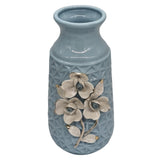 AKDC Ceramic Flower Vase for Home Decor Table Centerpieces, Flower Design Decorative Flowers Vase - 24cmX8cm - Cyan - Al Kabayel Discount CentreAKDC Ceramic Flower Vase for Home Decor Table Centerpieces, Flower Design Decorative Flowers Vase - 24cmX8cm - CyanHome Décor AccentsAKDCAl Kabayel Discount Centre
