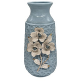 AKDC Ceramic Flower Vase for Home Decor Table Centerpieces, Flower Design Decorative Flowers Vase - 24cmX8cm - Cyan - Al Kabayel Discount CentreAKDC Ceramic Flower Vase for Home Decor Table Centerpieces, Flower Design Decorative Flowers Vase - 24cmX8cm - CyanHome Décor AccentsAKDCAl Kabayel Discount Centre