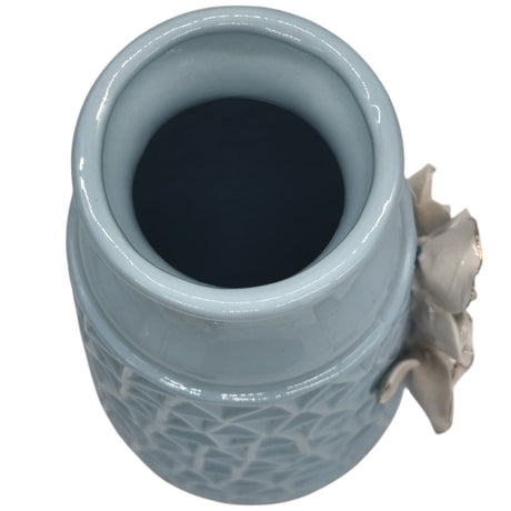AKDC Ceramic Flower Vase for Home Decor Table Centerpieces, Flower Design Decorative Flowers Vase - 24cmX8cm - Cyan - Al Kabayel Discount CentreAKDC Ceramic Flower Vase for Home Decor Table Centerpieces, Flower Design Decorative Flowers Vase - 24cmX8cm - CyanHome Décor AccentsAKDCAl Kabayel Discount Centre