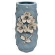 AKDC Ceramic Flower Vase for Home Decor Table Centerpieces, Flower Design Decorative Flowers Vase - 24cmX9cm - Cyan - Al Kabayel Discount CentreAKDC Ceramic Flower Vase for Home Decor Table Centerpieces, Flower Design Decorative Flowers Vase - 24cmX9cm - CyanHome Décor AccentsAKDCAl Kabayel Discount Centre