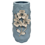 AKDC Ceramic Flower Vase for Home Decor Table Centerpieces, Flower Design Decorative Flowers Vase - 24cmX9cm - Cyan - Al Kabayel Discount CentreAKDC Ceramic Flower Vase for Home Decor Table Centerpieces, Flower Design Decorative Flowers Vase - 24cmX9cm - CyanHome Décor AccentsAKDCAl Kabayel Discount Centre