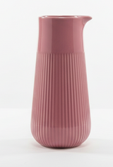 AKDC Ceramic Flower Vase with Ribbed Texture - 12cm × 25cm, Mauve