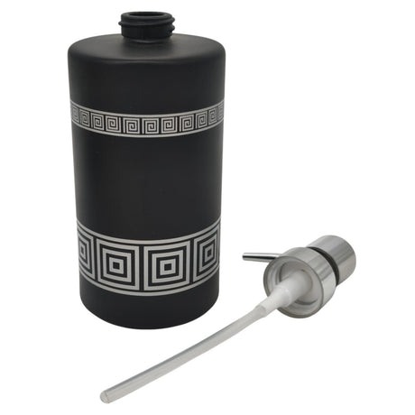 AKDC Ceramic Liquid Soap Dispenser Bathroom & Kitchen Dish Soap Dispenser with Easy - to - Press Pump - 450ML - Black&Silver - Al Kabayel Discount CentreAKDC Ceramic Liquid Soap Dispenser Bathroom & Kitchen Dish Soap Dispenser with Easy - to - Press Pump - 450ML - Black&SilverHolders & DispensersAKDCAl Kabayel Discount Centre