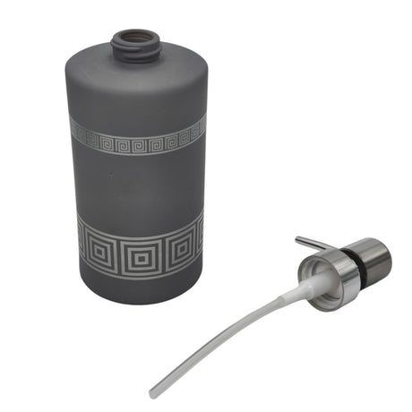 AKDC Ceramic Liquid Soap Dispenser Bathroom & Kitchen Dish Soap Dispenser with Easy - to - Press Pump - 450ML - Gray&Silver - Al Kabayel Discount CentreAKDC Ceramic Liquid Soap Dispenser Bathroom & Kitchen Dish Soap Dispenser with Easy - to - Press Pump - 450ML - Gray&SilverHolders & DispensersAKDCAl Kabayel Discount Centre