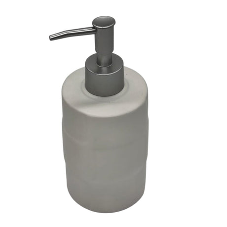 AKDC Ceramic Liquid Soap Dispenser for Bathroom & Kitchen Sink, Dish Soap Dispenser With Easy - to - Press Pump - 400ML - White&Silver - Al Kabayel Discount CentreAKDC Ceramic Liquid Soap Dispenser for Bathroom & Kitchen Sink, Dish Soap Dispenser With Easy - to - Press Pump - 400ML - White&SilverHome DÃ©cor AccentsAKDCAl Kabayel Discount Centre