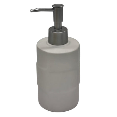 AKDC Ceramic Liquid Soap Dispenser for Bathroom & Kitchen Sink, Dish Soap Dispenser With Easy - to - Press Pump - 400ML - White&Silver - Al Kabayel Discount CentreAKDC Ceramic Liquid Soap Dispenser for Bathroom & Kitchen Sink, Dish Soap Dispenser With Easy - to - Press Pump - 400ML - White&SilverHome DÃ©cor AccentsAKDCAl Kabayel Discount Centre