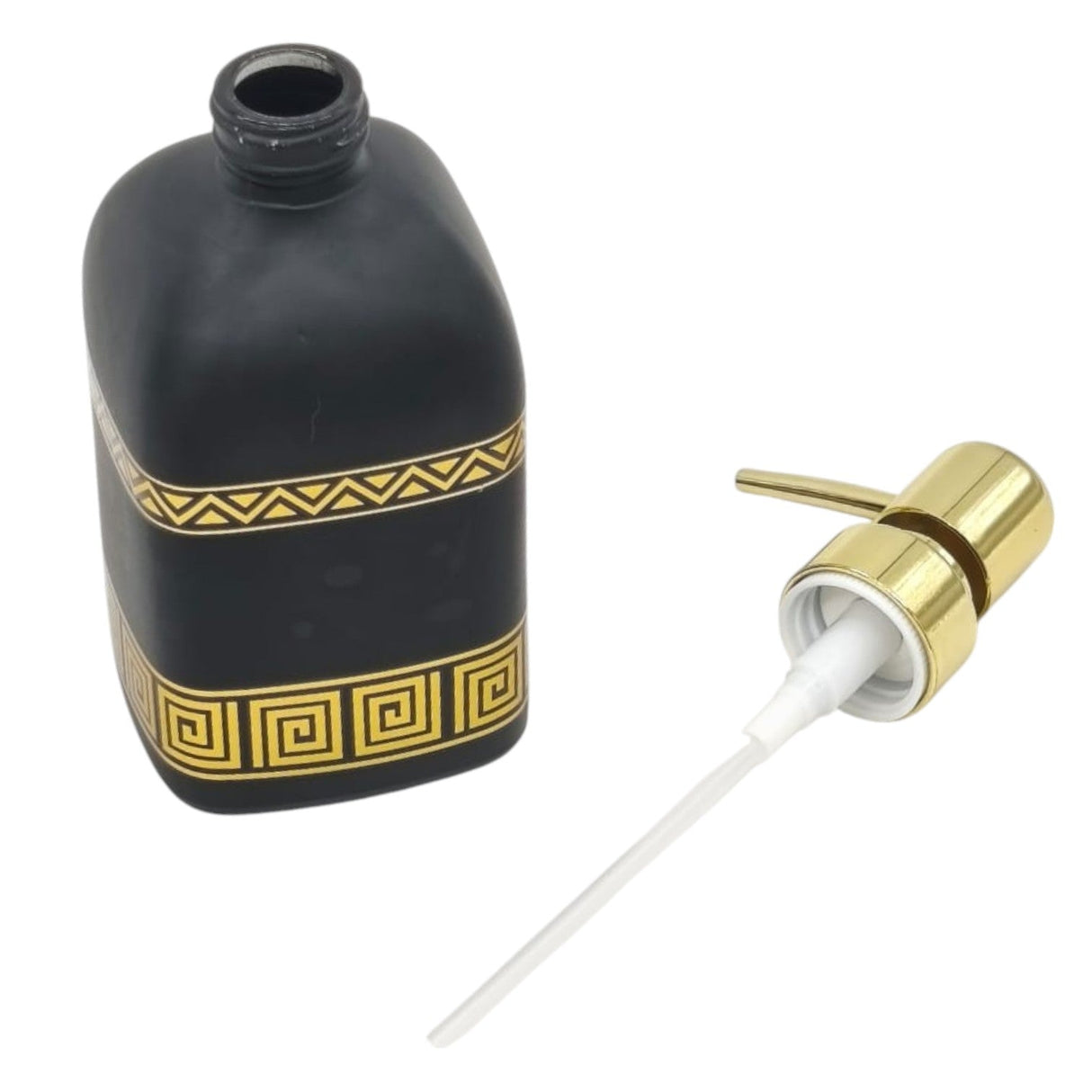 AKDC Ceramic Liquid Soap Dispenser for Bathroom & Kitchen Sink, Dish Soap Dispenser with Easy - to - Press Pump - 450ML - Black&Gold - Al Kabayel Discount CentreAKDC Ceramic Liquid Soap Dispenser for Bathroom & Kitchen Sink, Dish Soap Dispenser with Easy - to - Press Pump - 450ML - Black&GoldHome DÃ©cor AccentsAKDCAl Kabayel Discount Centre