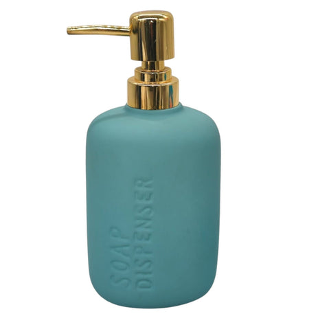 AKDC Ceramic Liquid Soap Dispenser for Bathroom & Kitchen Sink, Dish Soap Dispenser With Easy - to - Press Pump - 450ML - Cyan&Gold - Al Kabayel Discount CentreAKDC Ceramic Liquid Soap Dispenser for Bathroom & Kitchen Sink, Dish Soap Dispenser With Easy - to - Press Pump - 450ML - Cyan&GoldHome DÃ©cor AccentsAKDCAl Kabayel Discount Centre