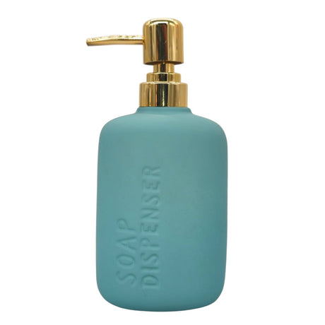 AKDC Ceramic Liquid Soap Dispenser for Bathroom & Kitchen Sink, Dish Soap Dispenser With Easy - to - Press Pump - 450ML - Cyan&Gold - Al Kabayel Discount CentreAKDC Ceramic Liquid Soap Dispenser for Bathroom & Kitchen Sink, Dish Soap Dispenser With Easy - to - Press Pump - 450ML - Cyan&GoldHome DÃ©cor AccentsAKDCAl Kabayel Discount Centre