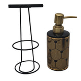 AKDC Ceramic Liquid Soap Dispenser With Metal Hanging Stand for Bathroom & Kitchen Sink, Dish Soap Dispenser with Easy - to - Press Pump - 450ML - Black&Gold - Al Kabayel Discount CentreAKDC Ceramic Liquid Soap Dispenser With Metal Hanging Stand for Bathroom & Kitchen Sink, Dish Soap Dispenser with Easy - to - Press Pump - 450ML - Black&GoldHolders & DispensersAKDCAl Kabayel Discount Centre