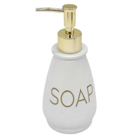 AKDC Ceramic Lotion Hand Soap Dispenser Bathroom, Refillable Liquid Hand Soap Dispenser for Bathroom, Kitchen Dish Soap Dispenser with Easy - to - Press Pump - 400ML - White&Gold - Al Kabayel Discount CentreAKDC Ceramic Lotion Hand Soap Dispenser Bathroom, Refillable Liquid Hand Soap Dispenser for Bathroom, Kitchen Dish Soap Dispenser with Easy - to - Press Pump - 400ML - White&GoldHome DÃ©cor AccentsAKDCAl Kabayel Discount Centre