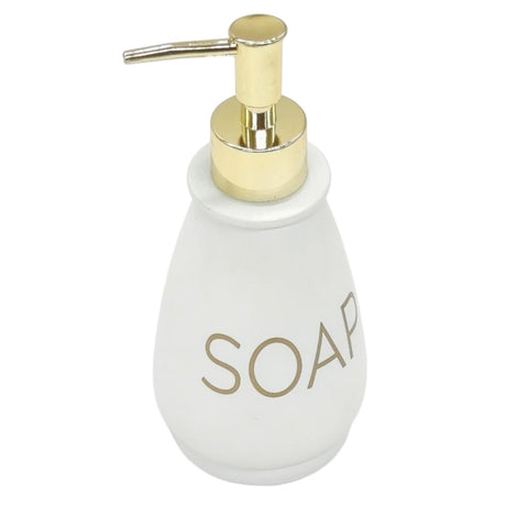 AKDC Ceramic Lotion Hand Soap Dispenser Bathroom, Refillable Liquid Hand Soap Dispenser for Bathroom, Kitchen Dish Soap Dispenser with Easy - to - Press Pump - 400ML - White&Gold - Al Kabayel Discount CentreAKDC Ceramic Lotion Hand Soap Dispenser Bathroom, Refillable Liquid Hand Soap Dispenser for Bathroom, Kitchen Dish Soap Dispenser with Easy - to - Press Pump - 400ML - White&GoldHome DÃ©cor AccentsAKDCAl Kabayel Discount Centre