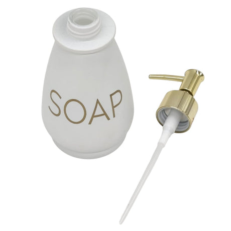 AKDC Ceramic Lotion Hand Soap Dispenser Bathroom, Refillable Liquid Hand Soap Dispenser for Bathroom, Kitchen Dish Soap Dispenser with Easy - to - Press Pump - 400ML - White&Gold - Al Kabayel Discount CentreAKDC Ceramic Lotion Hand Soap Dispenser Bathroom, Refillable Liquid Hand Soap Dispenser for Bathroom, Kitchen Dish Soap Dispenser with Easy - to - Press Pump - 400ML - White&GoldHome DÃ©cor AccentsAKDCAl Kabayel Discount Centre