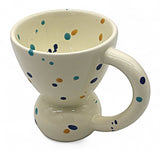 AKDC Ceramic Mug in Half White with Blue & Yellow Polka Dots – 200ml Stylish Drinkware - Al Kabayel Discount CentreAKDC Ceramic Mug in Half White with Blue & Yellow Polka Dots – 200ml Stylish DrinkwareMugsAKDCAl Kabayel Discount Centre