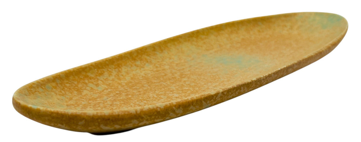 AKDC Ceramic Oval Fruit Plate 38.2cm*13cm*2.5cm, Brown/Turquoise Ripple Design - Al Kabayel Discount CentreAKDC Ceramic Oval Fruit Plate 38.2cm*13cm*2.5cm, Brown/Turquoise Ripple DesignServing TraysAKDCAl Kabayel Discount Centre