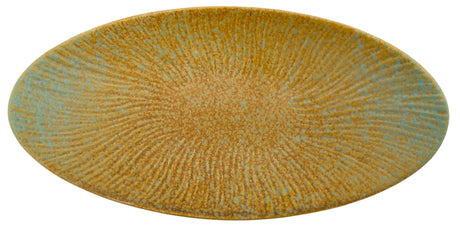 AKDC Ceramic Oval Plate 15.5cm*31cm*3cm, Brown/Turquoise Ripple Design - Al Kabayel Discount CentreAKDC Ceramic Oval Plate 15.5cm*31cm*3cm, Brown/Turquoise Ripple DesignServing TraysAKDCAl Kabayel Discount Centre