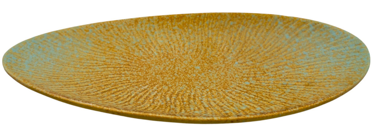 AKDC Ceramic Oval Plate 15.5cm*31cm*3cm, Brown/Turquoise Ripple Design - Al Kabayel Discount CentreAKDC Ceramic Oval Plate 15.5cm*31cm*3cm, Brown/Turquoise Ripple DesignServing TraysAKDCAl Kabayel Discount Centre