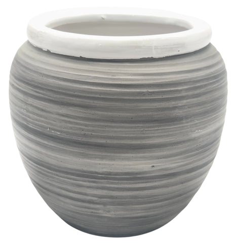 AKDC Ceramic Planter Pot 14.5cm*17cm, White/Grey Ripple Textured - Al Kabayel Discount CentreAKDC Ceramic Planter Pot 14.5cm*17cm, White/Grey Ripple TexturedFlower/Plant PotsAKDCAl Kabayel Discount Centre