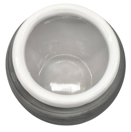AKDC Ceramic Planter Pot 14.5cm*17cm, White/Grey Ripple Textured - Al Kabayel Discount CentreAKDC Ceramic Planter Pot 14.5cm*17cm, White/Grey Ripple TexturedFlower/Plant PotsAKDCAl Kabayel Discount Centre