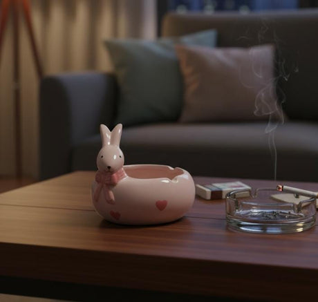 AKDC Ceramic Rabbit Shape Ashtray – Adorable Pink Color Decorative Smoking Tray for Home & Gift Collection - Al Kabayel Discount CentreAKDC Ceramic Rabbit Shape Ashtray – Adorable Pink Color Decorative Smoking Tray for Home & Gift CollectionHome Décor AccentsAKDCAl Kabayel Discount Centre
